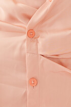 Twist-Detail Satin Shirt Dress